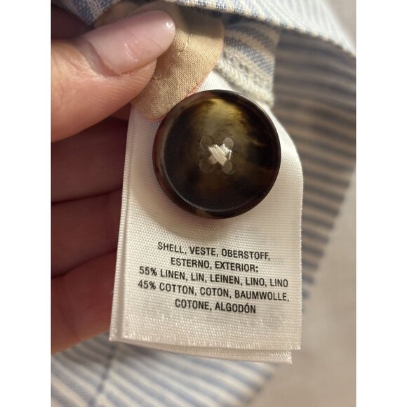 Anthropologie Womens Striped Linen-Blend High-Waisted Shorts S - Picture 5 of 8